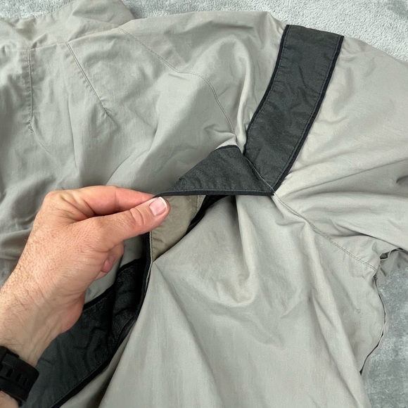 ARMY Windbreaker Jacket Full Zip Men’s M / L Long gray •broken Zipper Pull• - Picture 8 of 15